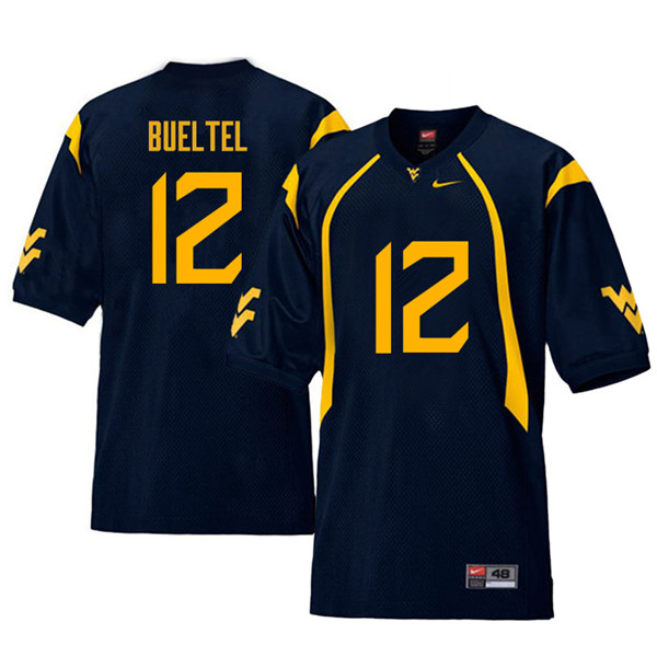 Men #12 Jack Bueltel West Virginia Mountaineers Retro College Football Jerseys Sale-Navy